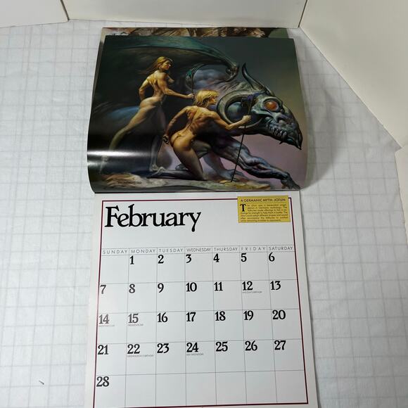 1993 Boris Vallejo Mythology Calendar - Unused same dates again in 2027 /38 - Picture 14 of 16